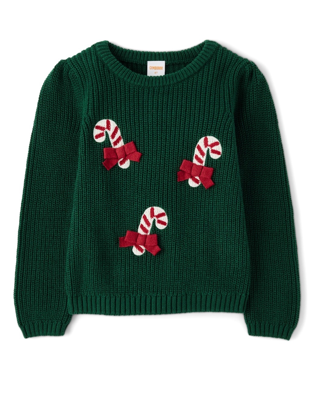 Gymboree Girls Green Candy Cane Christmas Sweater Size 12 Holiday Knit